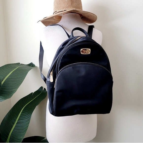 Michael Kors Black  nylon Backpack with Gold Details main image 8
